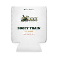 Bogey Train Can Cooler in White, front view