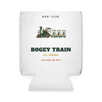 Bogey Train Can Cooler in White, front view