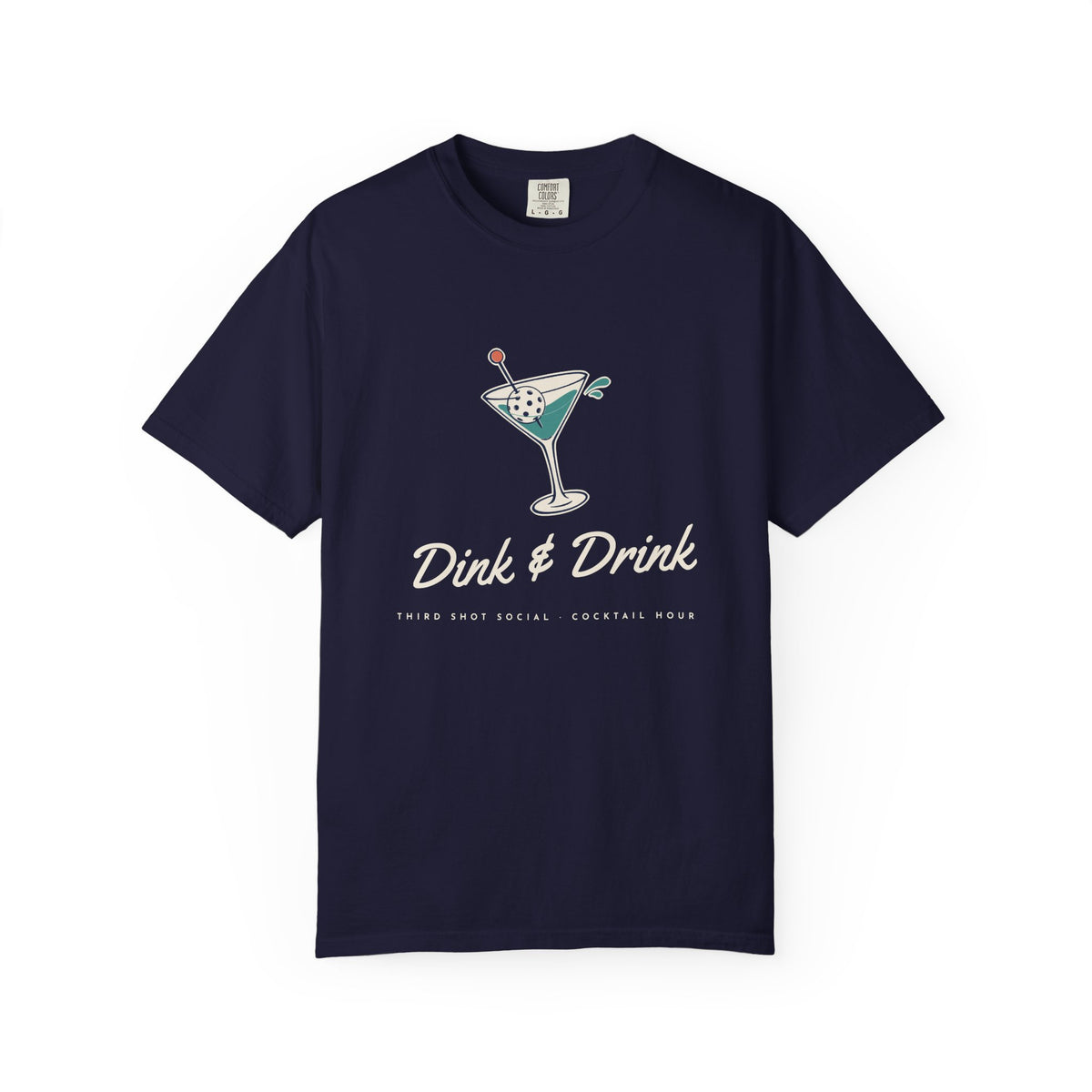 Dink & Drink Tee in True Navy, front view
