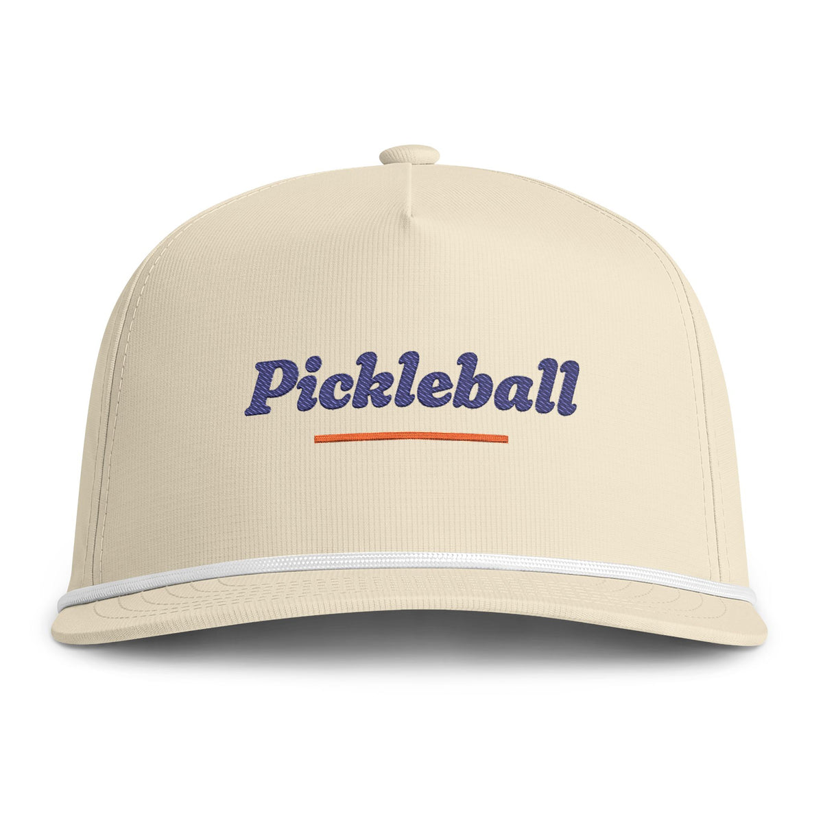 Pickleball Italic Rope Cap in Ivory, front view