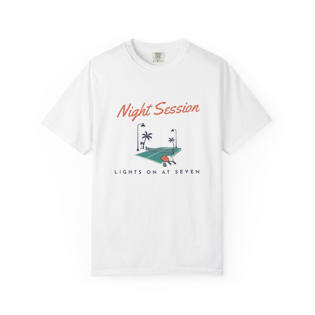 Night Session Tee in White, front view