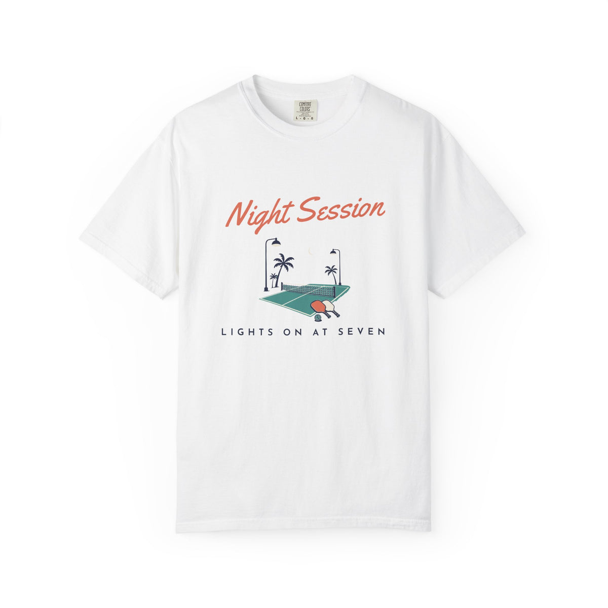 Night Session Tee in White, front view