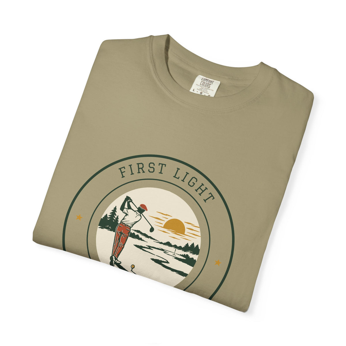 First Light Tee in Khaki, folded