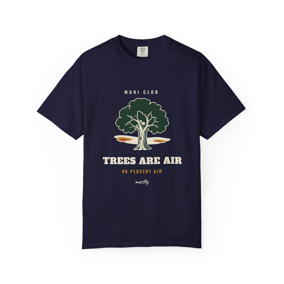 Trees Are Air Tee in True Navy, front view