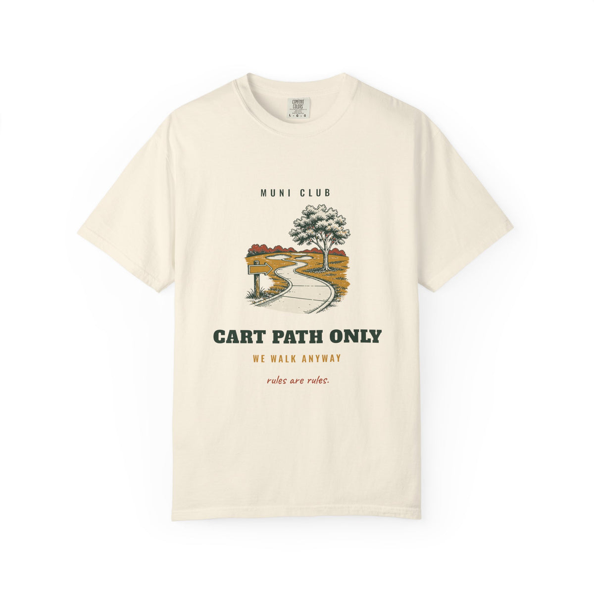 Cart Path Only Tee in Ivory, front view