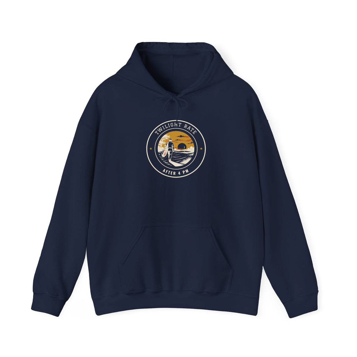 Twilight Rate Hoodie in Navy, front view