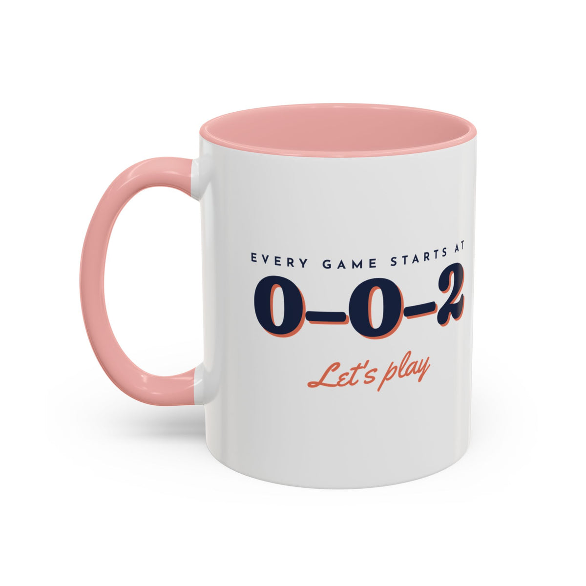 0–0–2 Mug in Pink, design, handle left