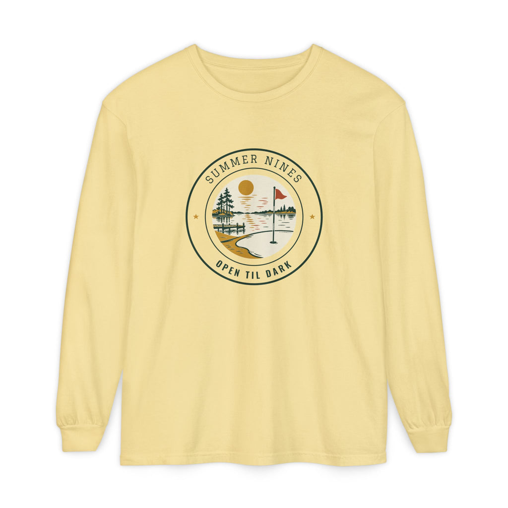 Summer Nines Long Sleeve Tee in Butter, front view