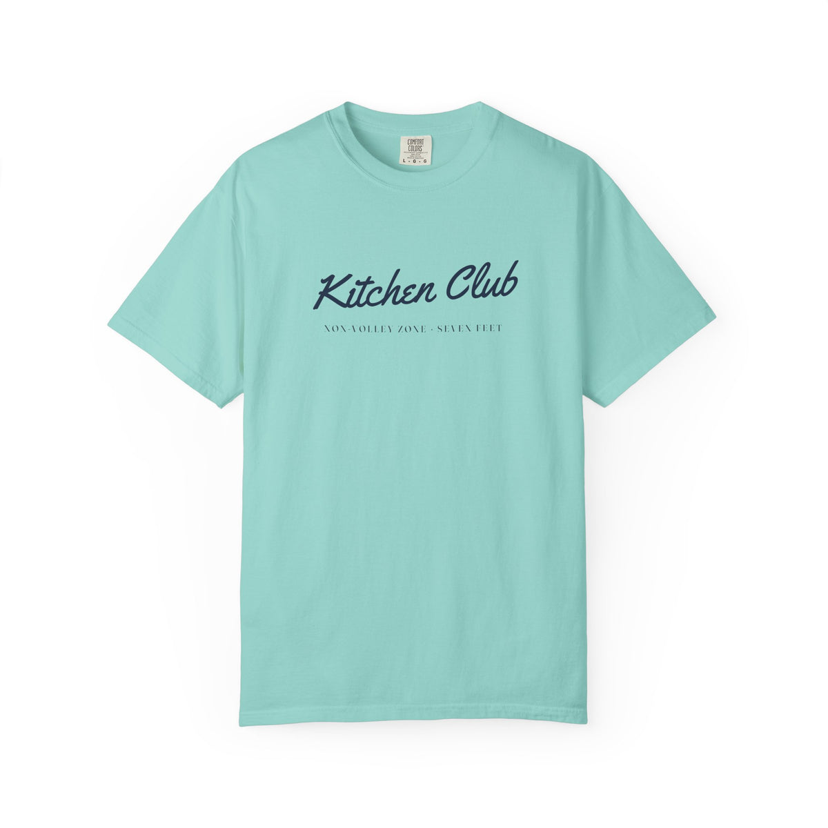 Kitchen Club Script Tee in Chalky Mint, front view