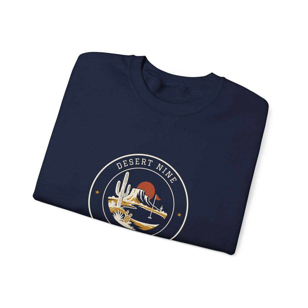 Desert Nine Crewneck in Navy, folded