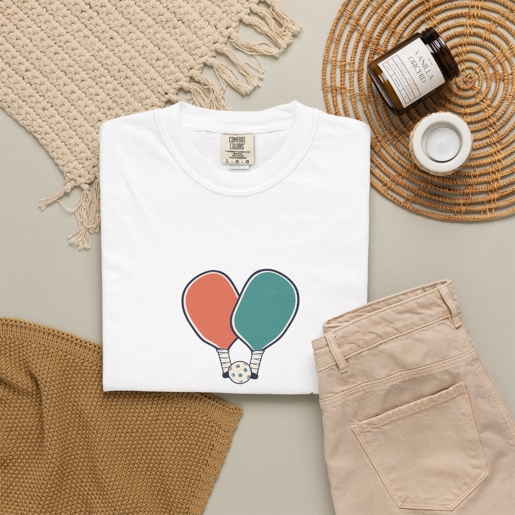 Mixed Doubles Tee in White, flat lay