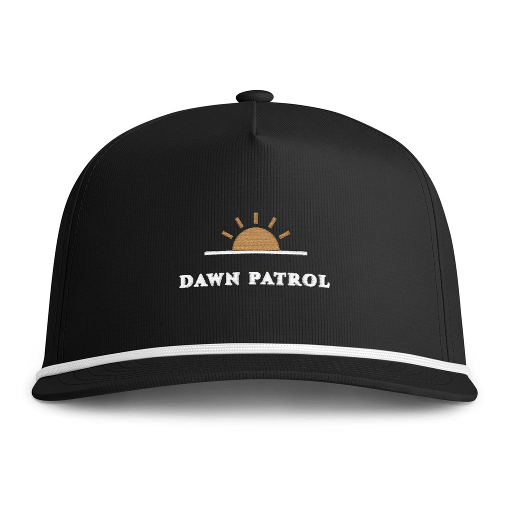 Dawn Patrol Rope Cap in Black, front view