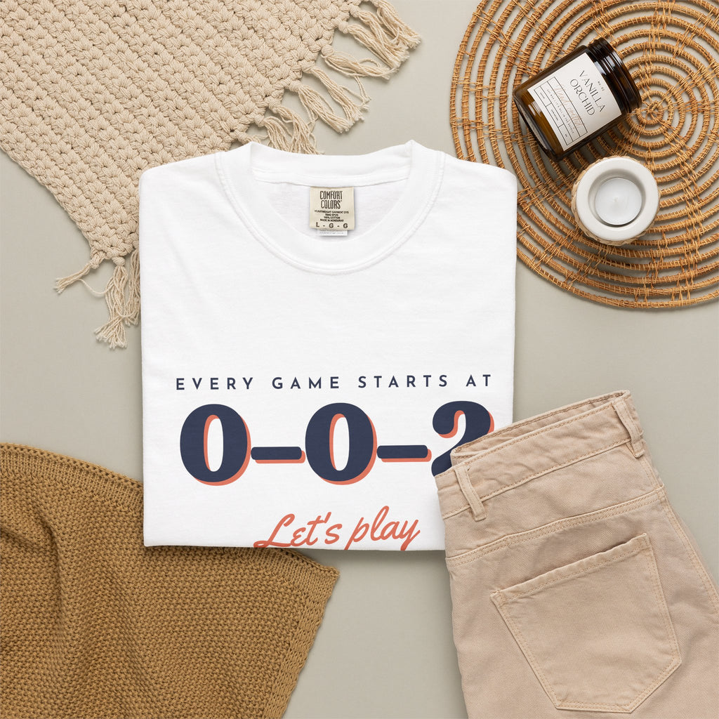 0–0–2 Tee in White, flat lay