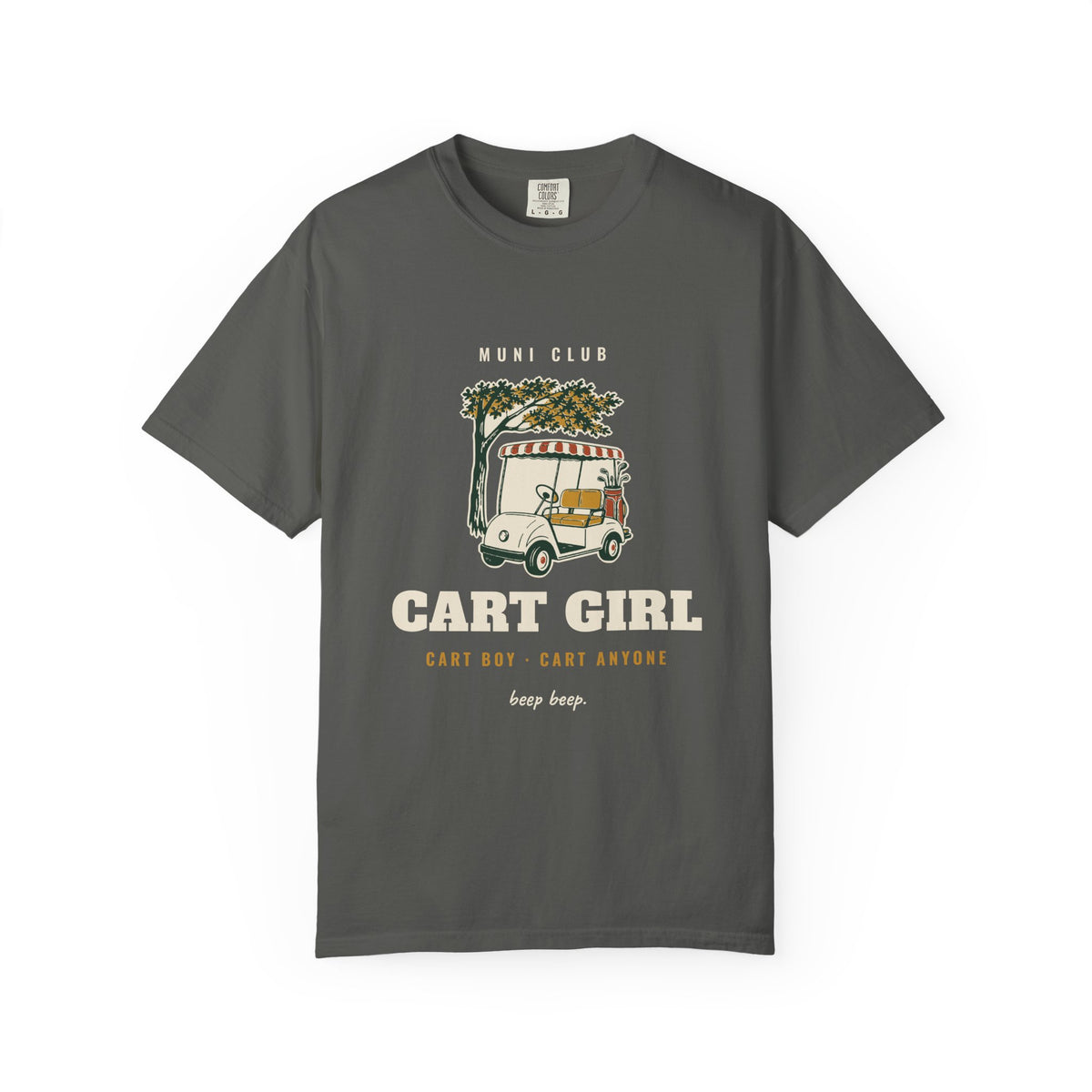 Cart Girl Tee in Pepper, front view
