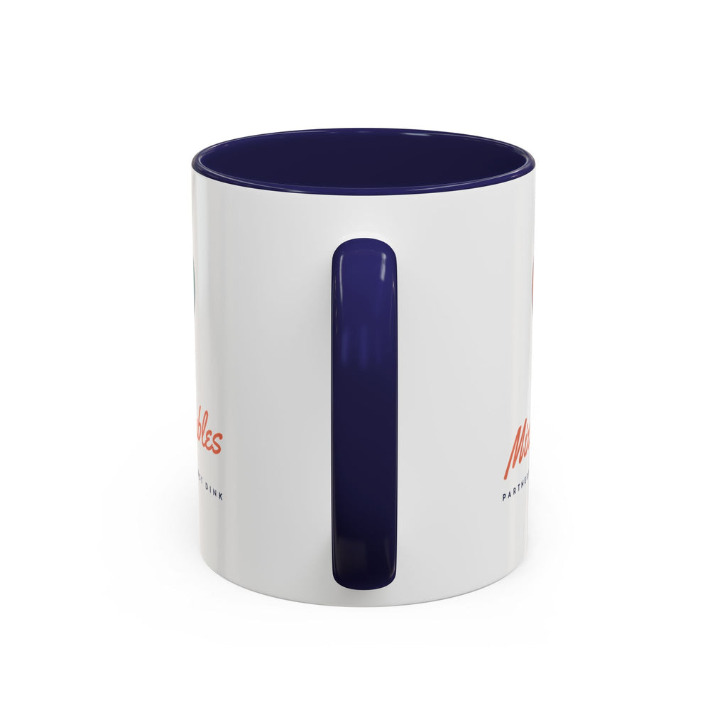 Mixed Doubles Mug in Navy, handle view