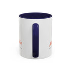 Mixed Doubles Mug in Navy, handle view