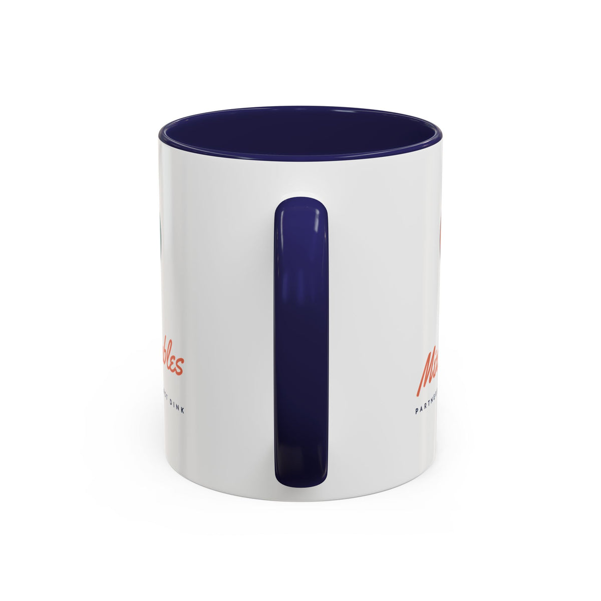 Mixed Doubles Mug in Navy, handle view