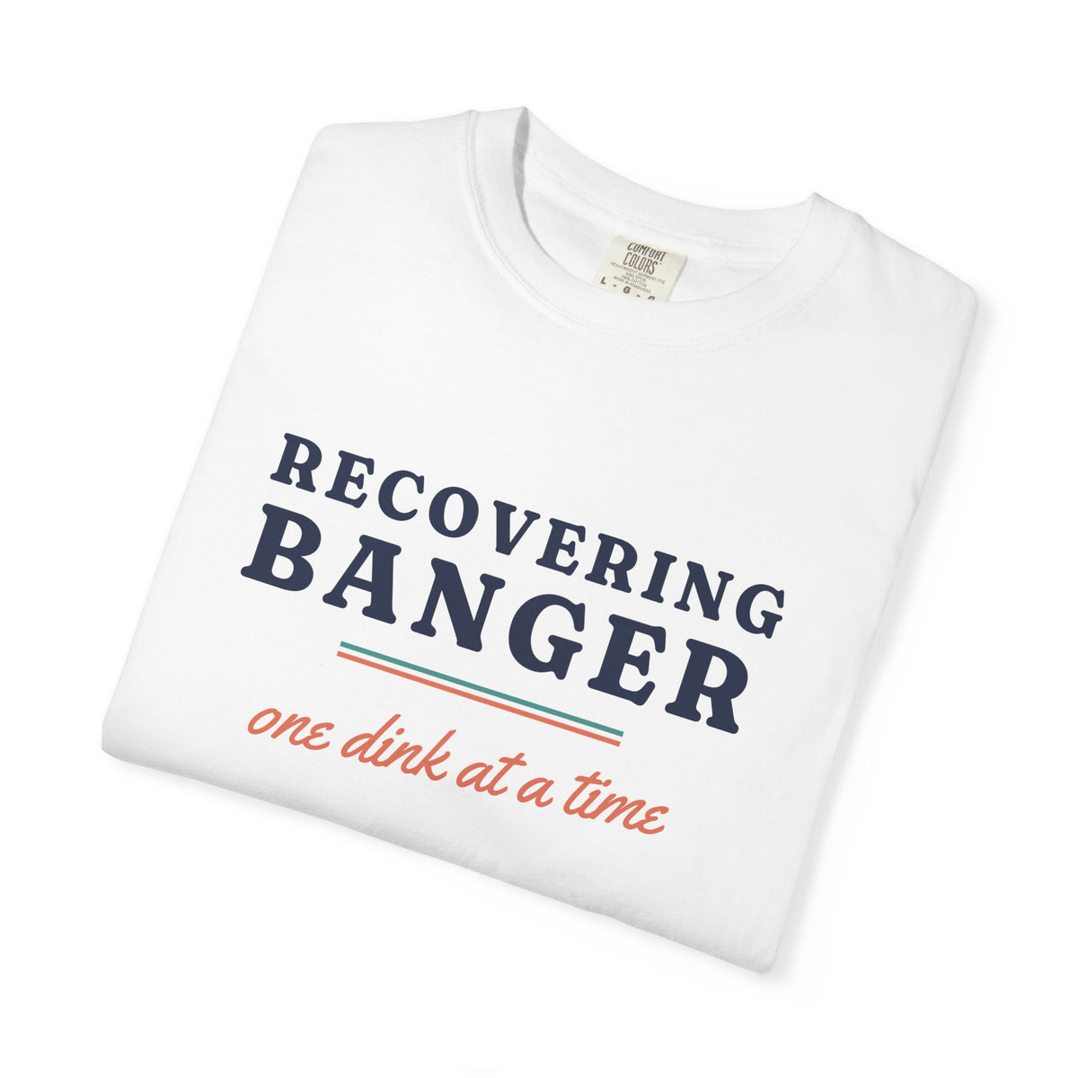 Recovering Banger Tee in White, folded