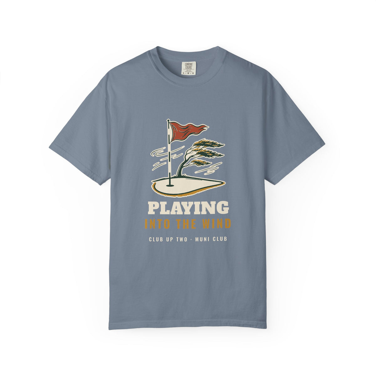 Into the Wind Tee in Blue Jean, front view