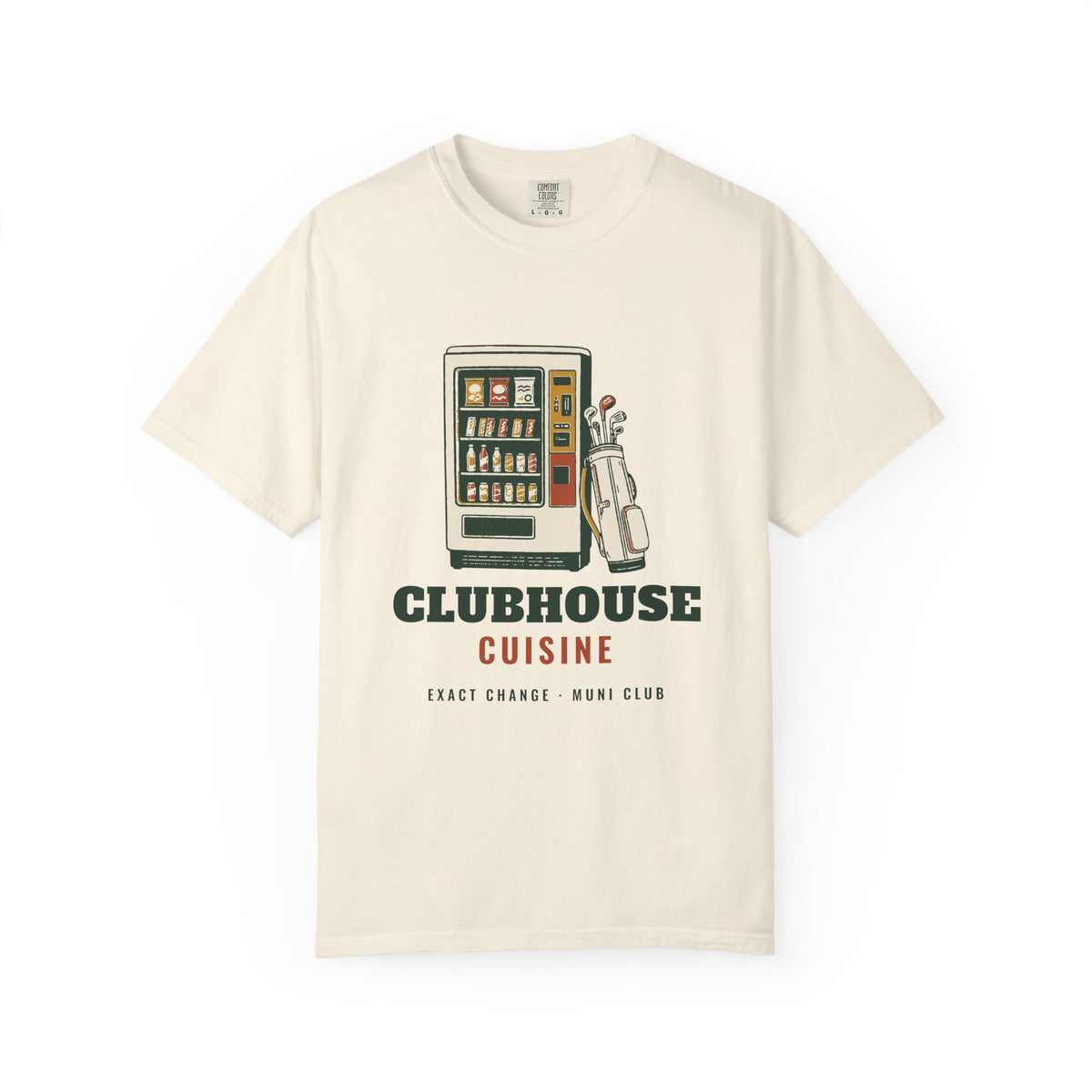 Clubhouse Cuisine Tee in Ivory, front view