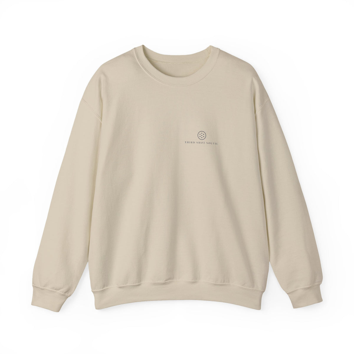 Ball Mark Crewneck in Sand, front view