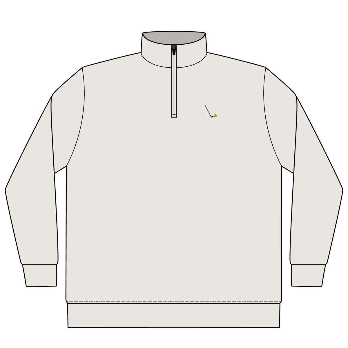 Seven Iron Quarter-Zip in Bone, front view