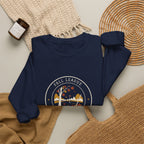 Fall League Crewneck in Navy, flat lay