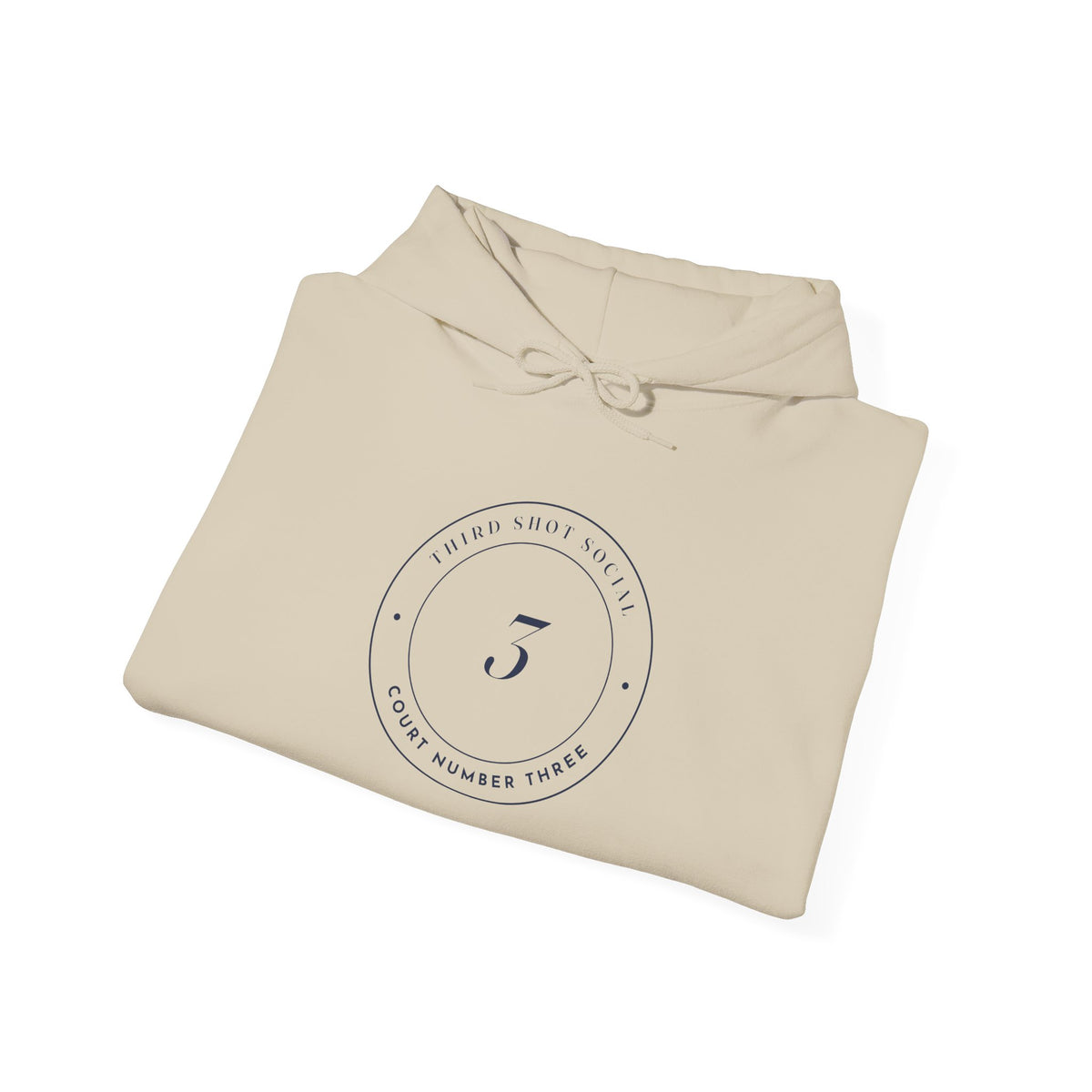 Court Three Seal Hoodie in Sand, folded