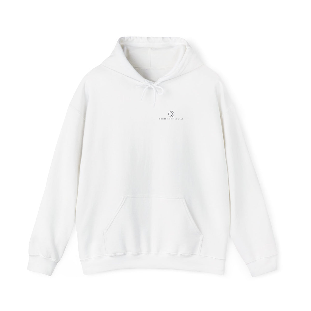 Ball Mark Hoodie in White, front view