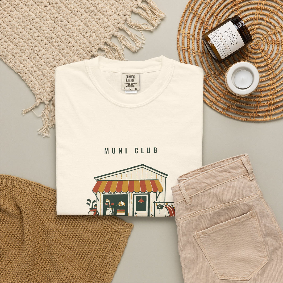 Pro Shop Tee in Ivory, flat lay