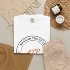 Around the Post Tee in White, flat lay