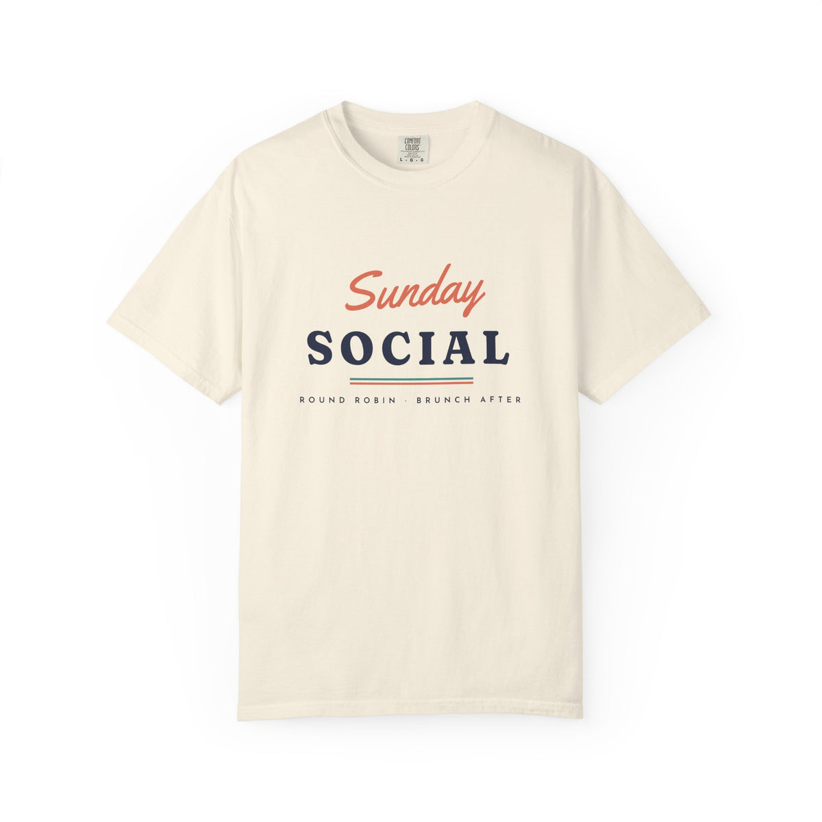 Sunday Social Tee in Ivory, front view