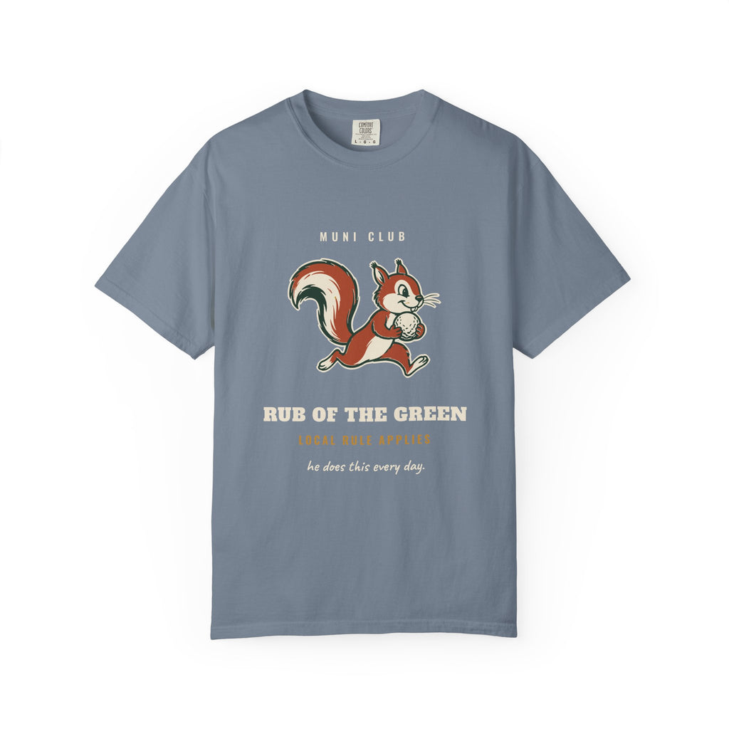 Rub of the Green Tee in Blue Jean, front view