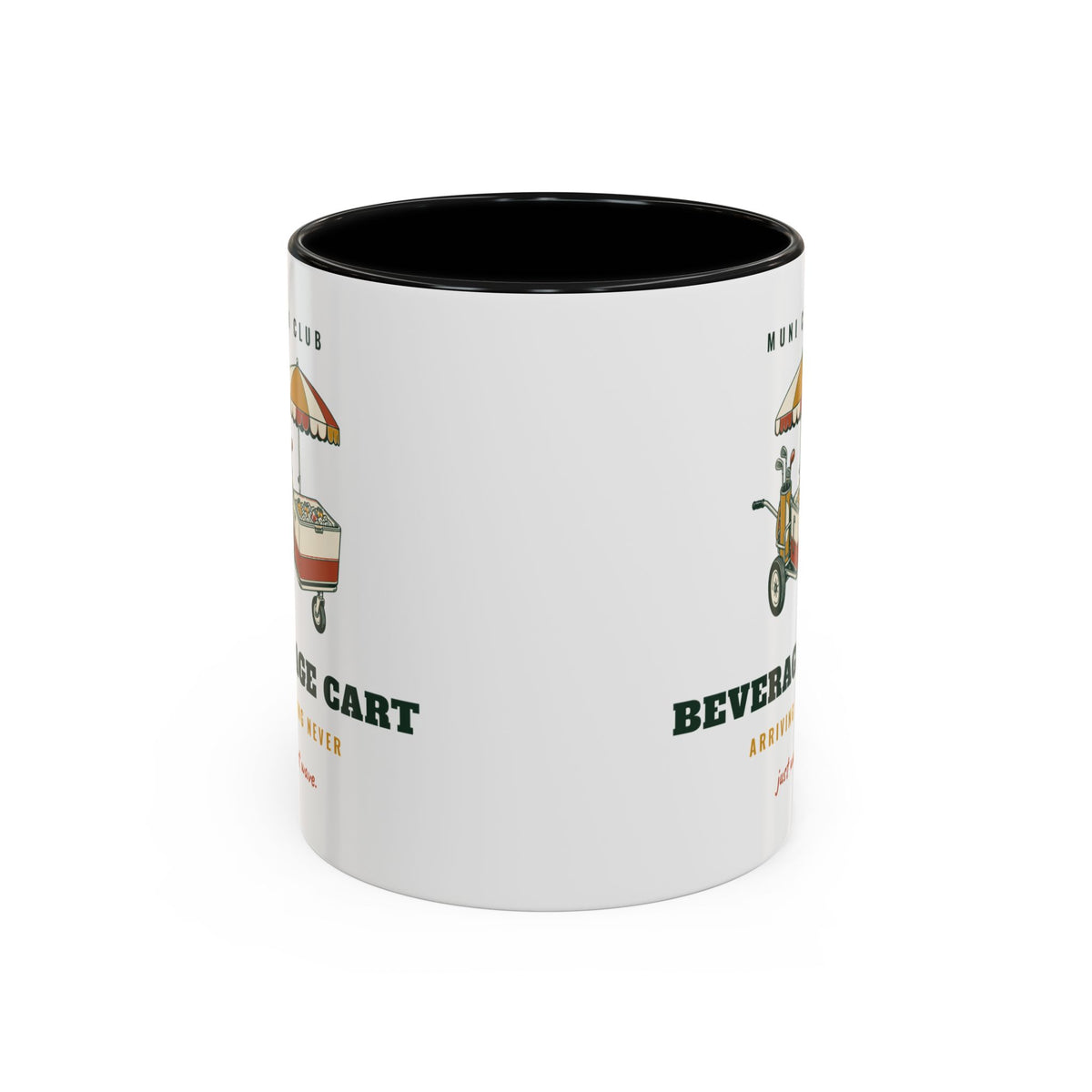 Beverage Cart Mug in Black, corner view