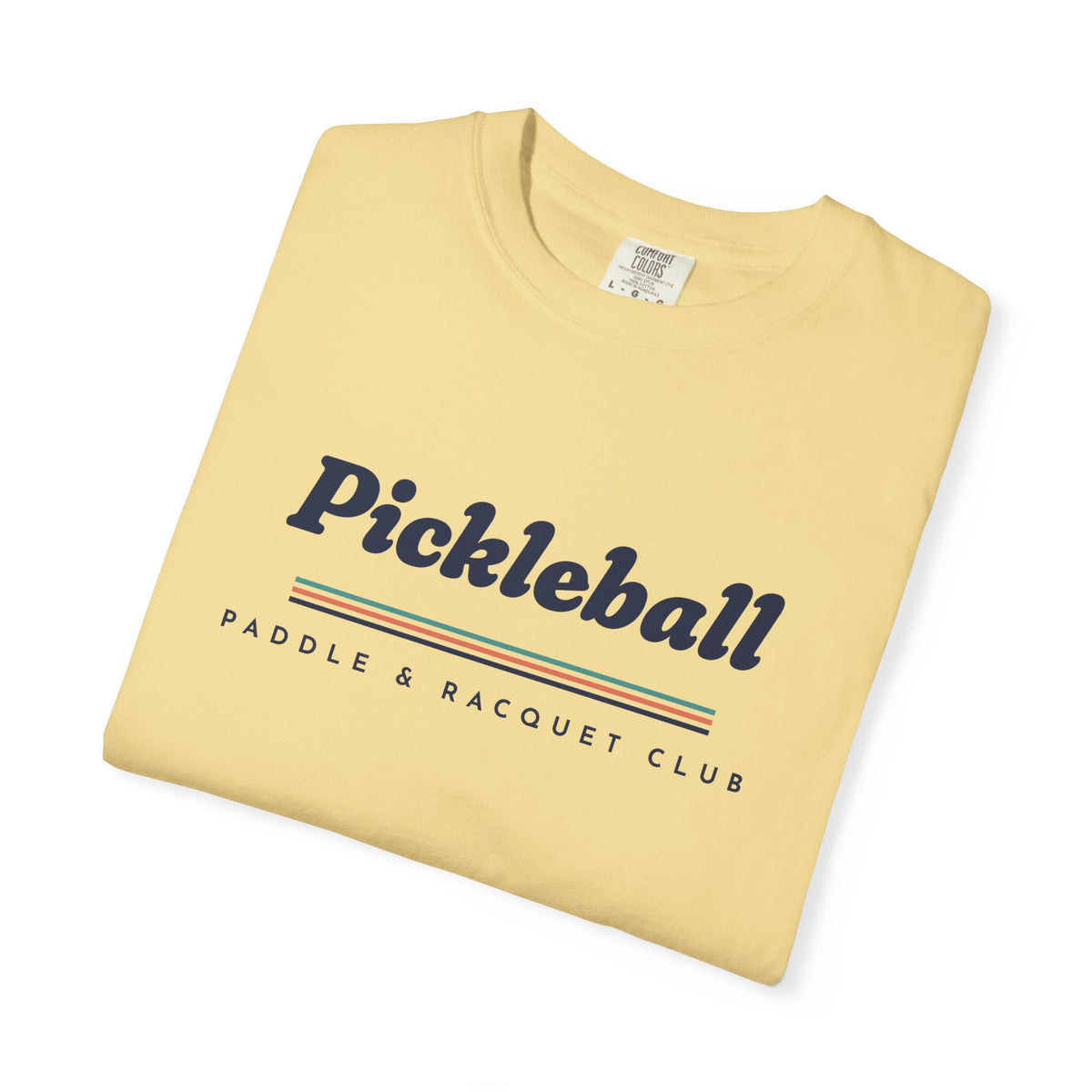 Pickleball Italic Tee in Butter, folded