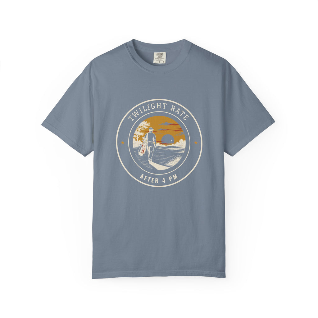Twilight Rate Tee in Blue Jean, front view