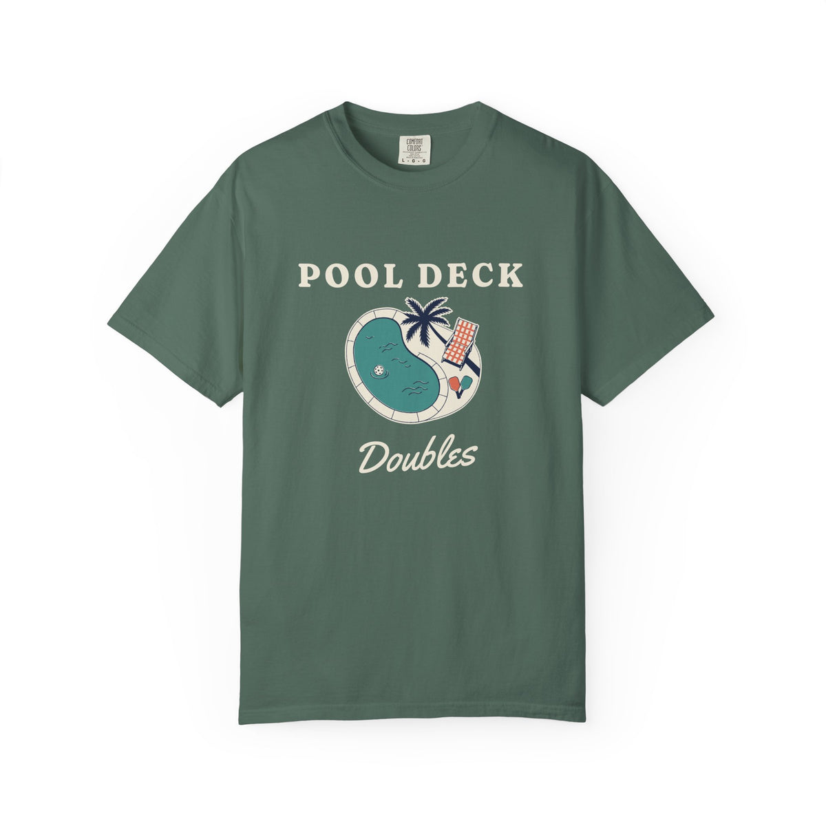 Pool Deck Doubles Tee in Blue Spruce, front view