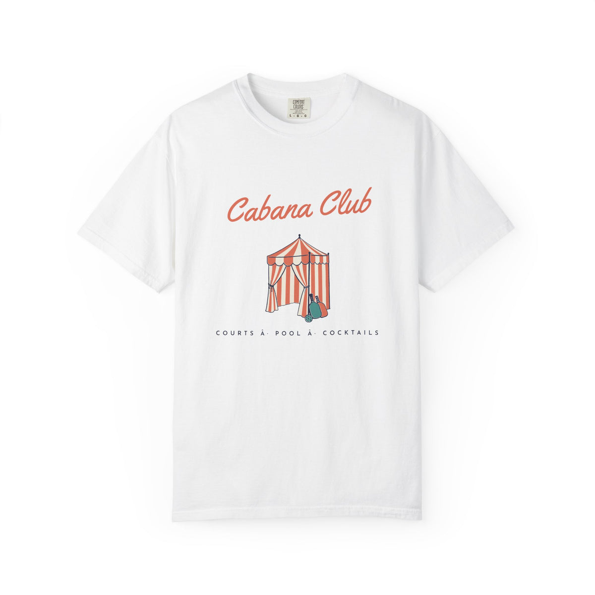 Cabana Club Tee in White, front view