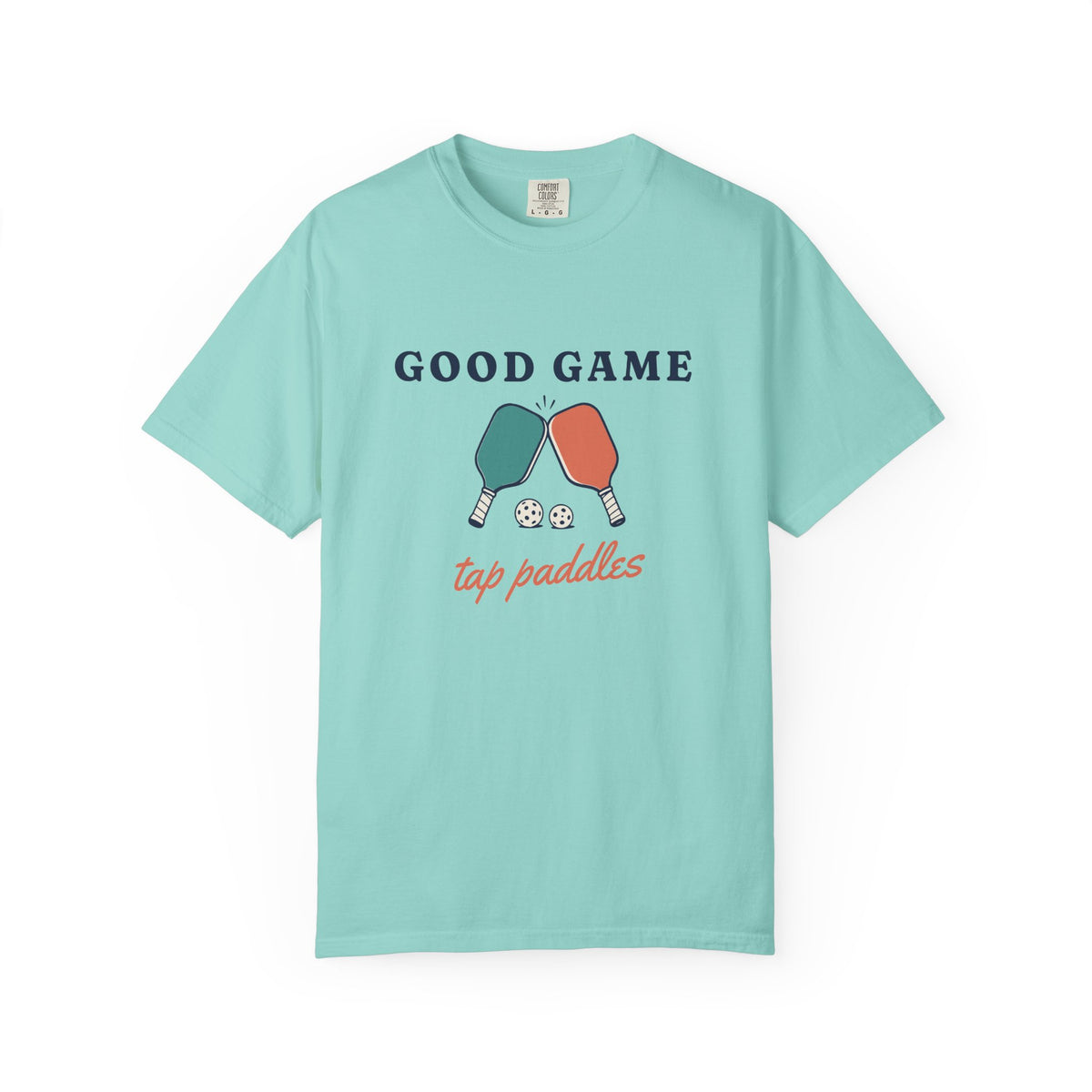Tap Paddles Tee in Chalky Mint, front view
