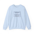 Courts & Cocktails Crewneck in Light Blue, front view