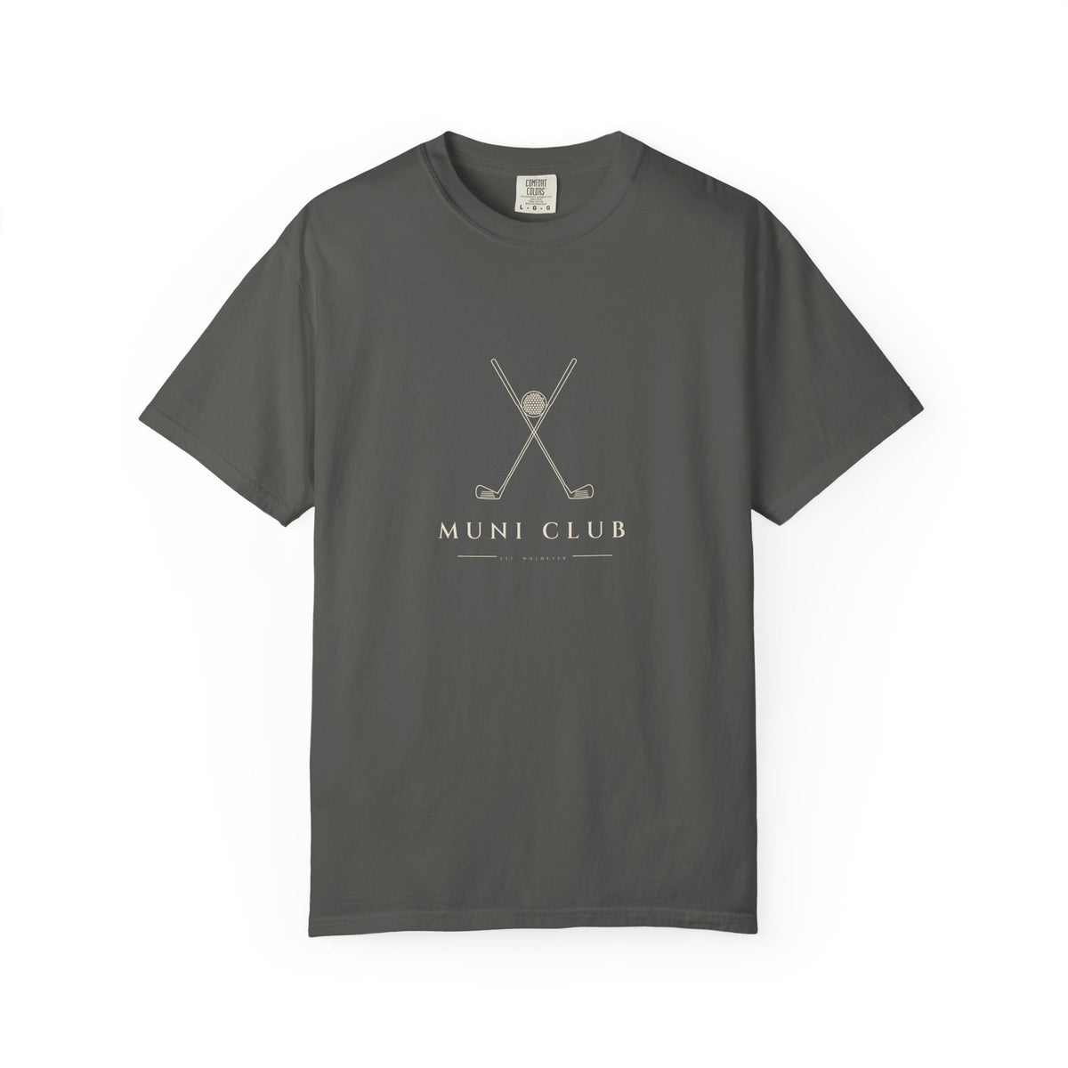 Crossed Irons Tee in Pepper, front view