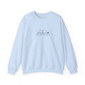 The Third Shot Crewneck in Light Blue, front view