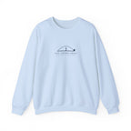 The Third Shot Crewneck in Light Blue, front view