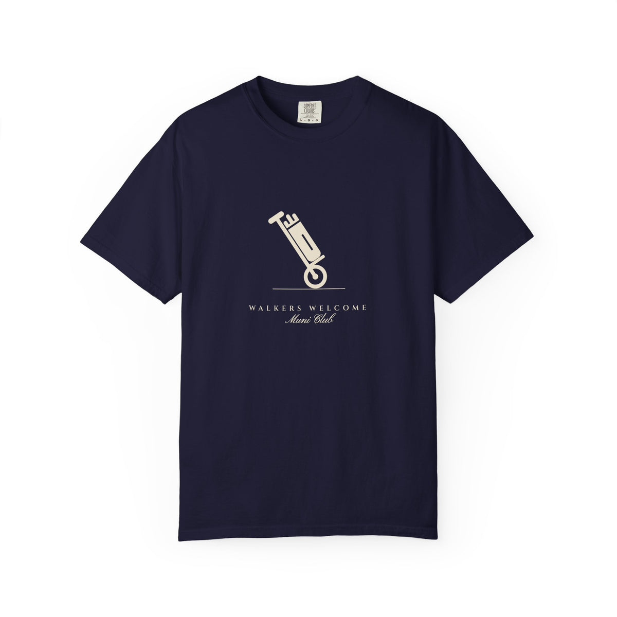 Walkers Welcome Tee in True Navy, front view