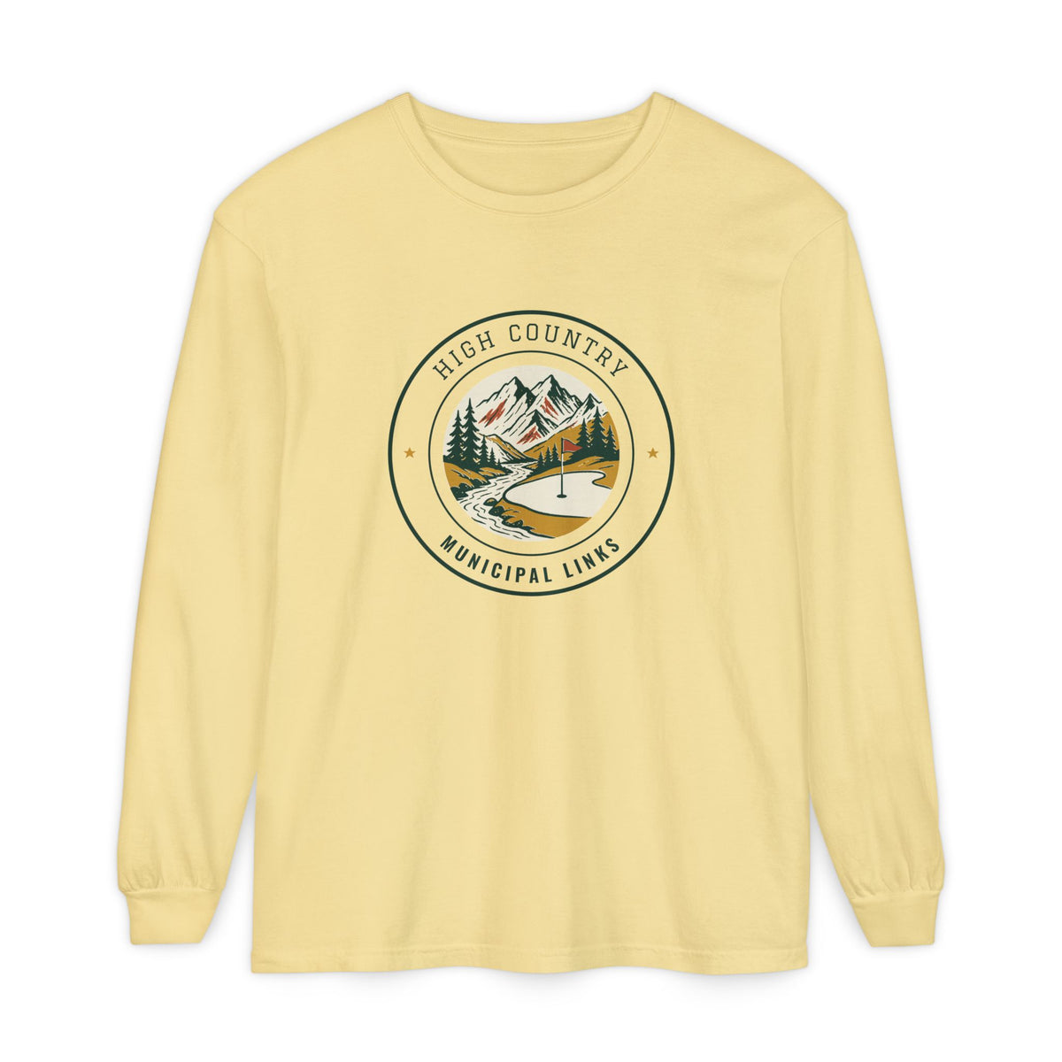 High Country Long Sleeve Tee in Butter, front view