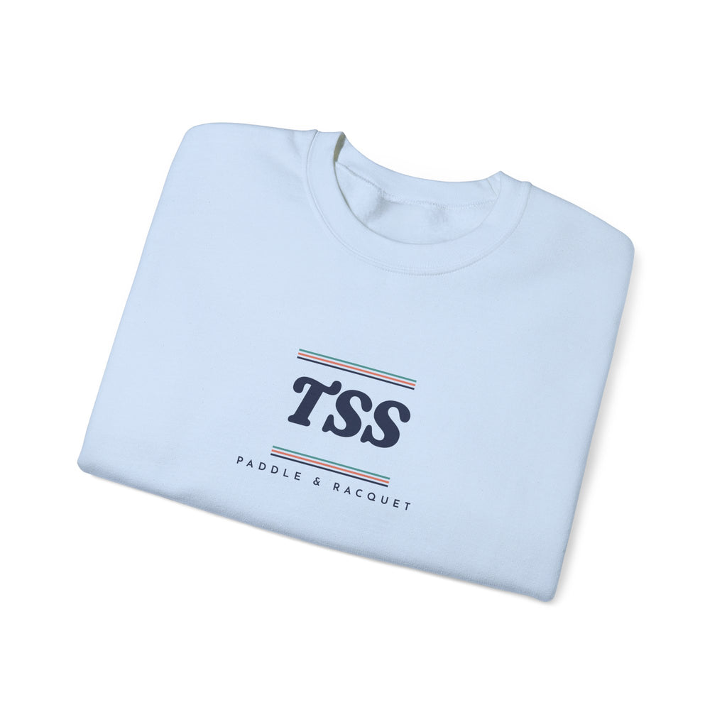 TSS Monogram Crewneck in Light Blue, folded