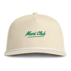 Muni Club Script Rope Cap in Ivory, front view