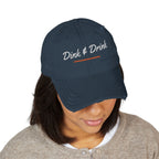 Dink & Drink Dad Hat in Dark Navy, on model