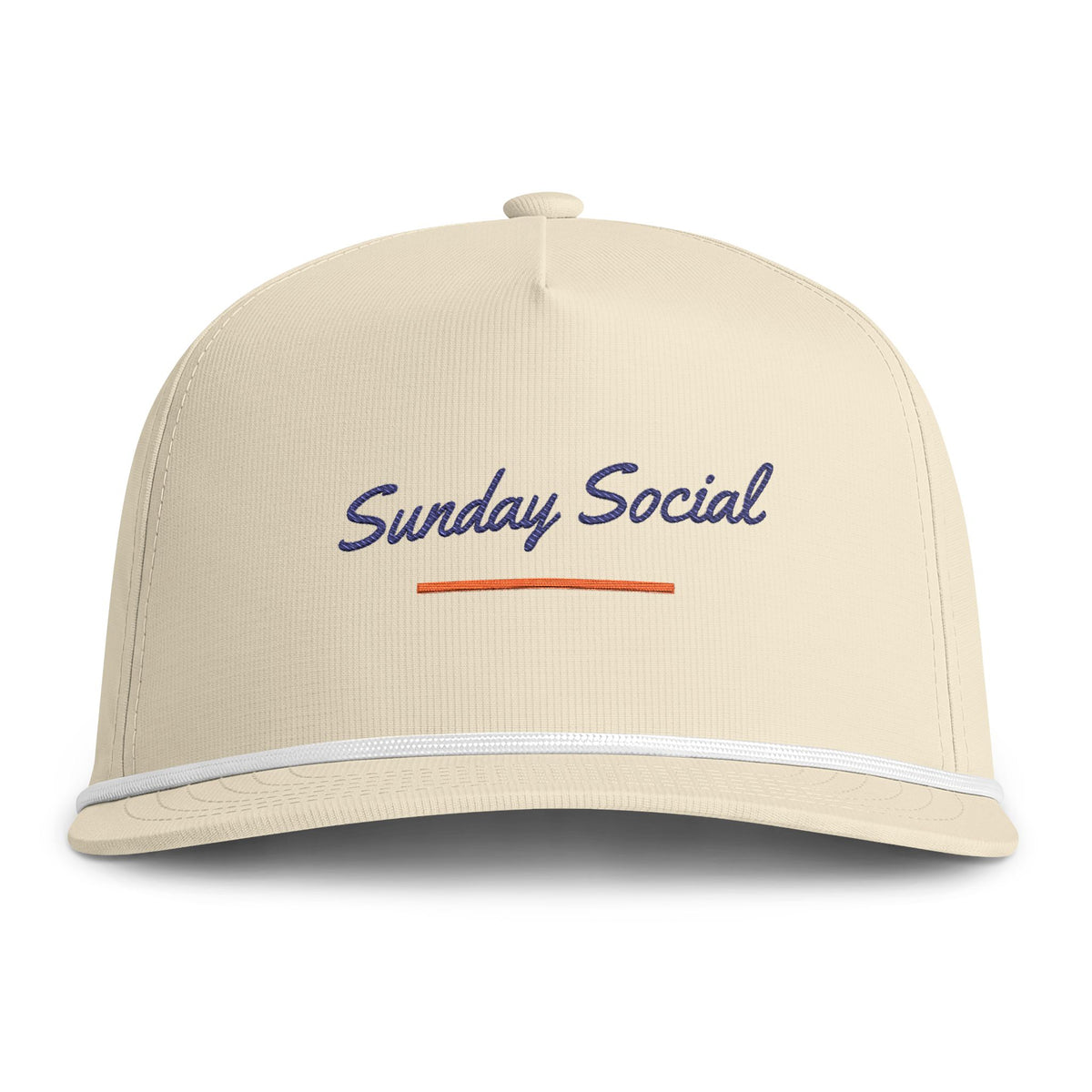 Sunday Social Rope Cap in Ivory, front view
