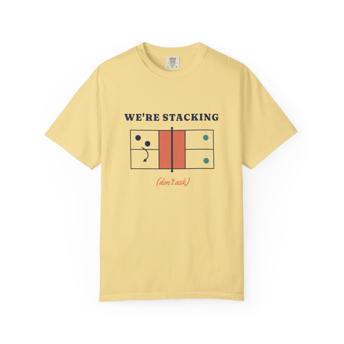 We're Stacking Tee in Butter, front view